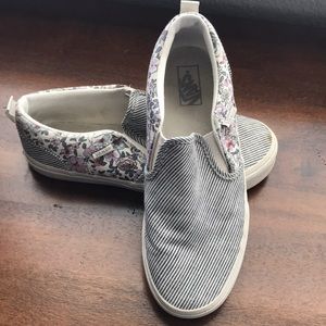 Denim striped & Floral Vans